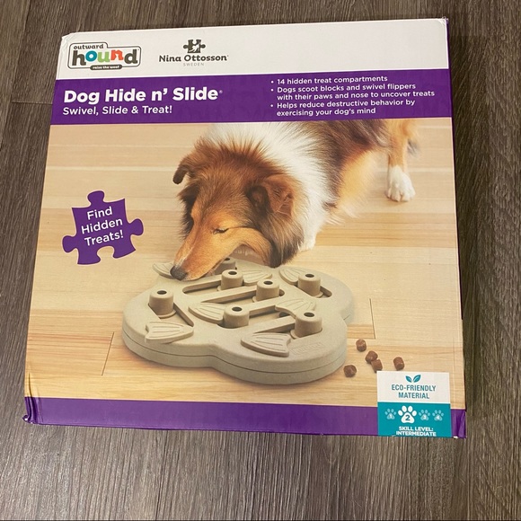 Outward Hound Other - Outward Hound Dog Hide N' Slide Interactive Treat Puzzle Dog Toy, Tan